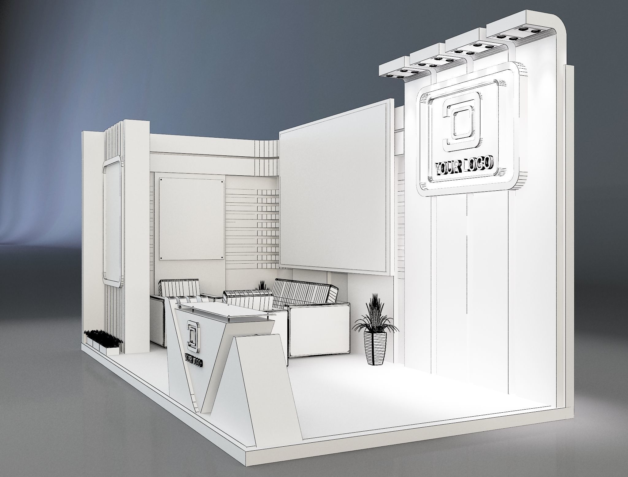  Booth Exhibition Stand a258c 3D model_3