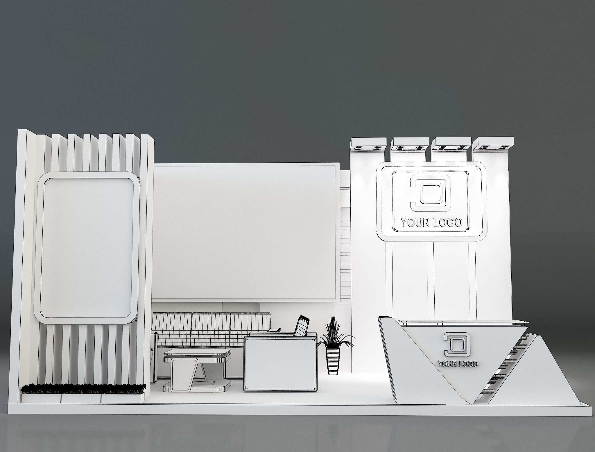  Booth Exhibition Stand a258c 3D model_1