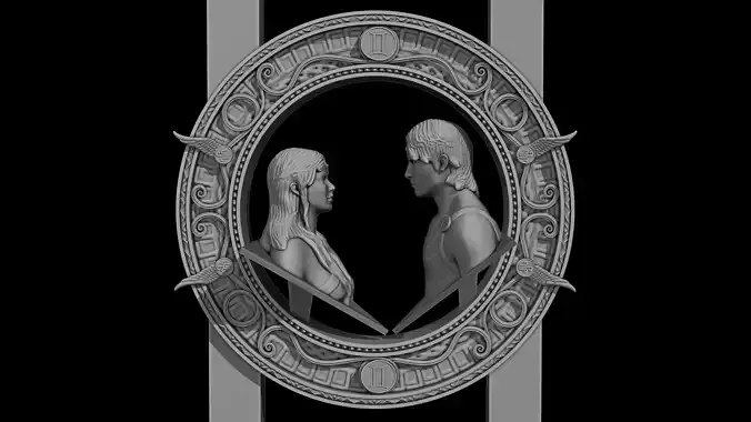 Gemini Zodiac Astrology Greek Male Female Character Sculpture 3D print model