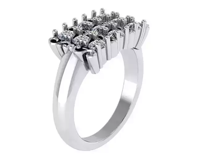 3 Row Diamond Ring 0766