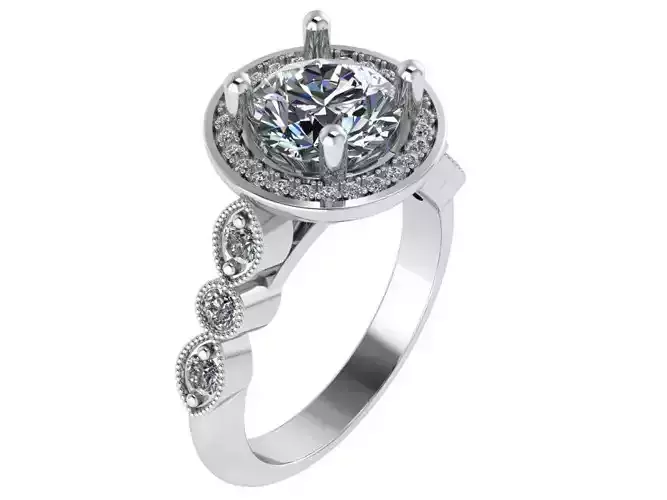 Round Halo Ring 0768