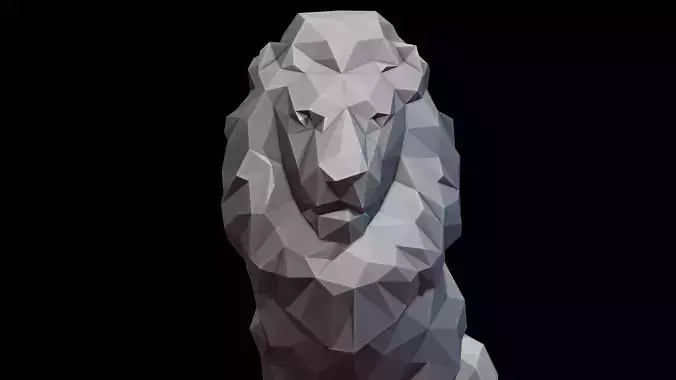 Leo Zodiac Lion Lowpoly Sculpture