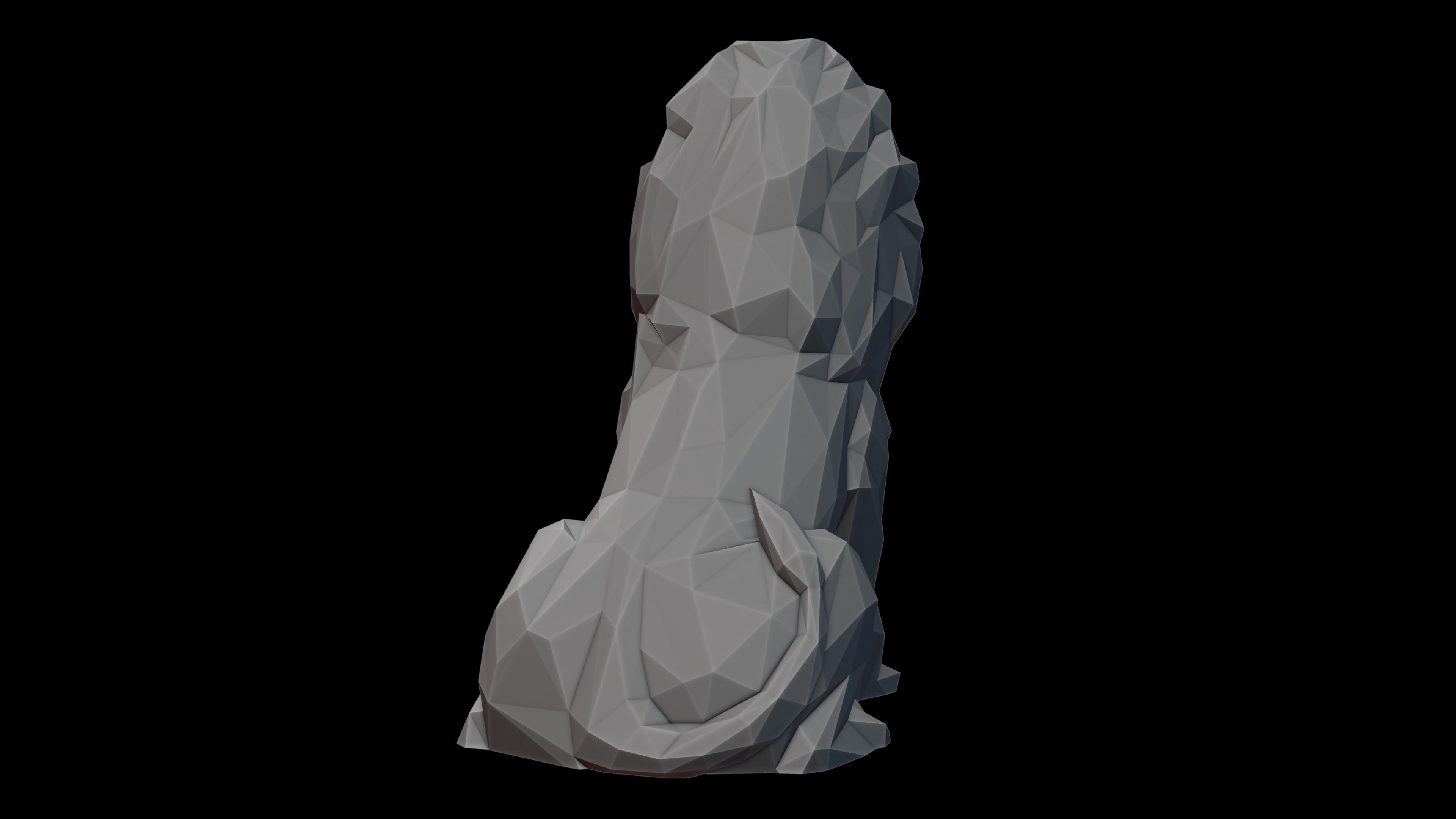 Leo Zodiac Lion Lowpoly Sculpture 3D print model_5
