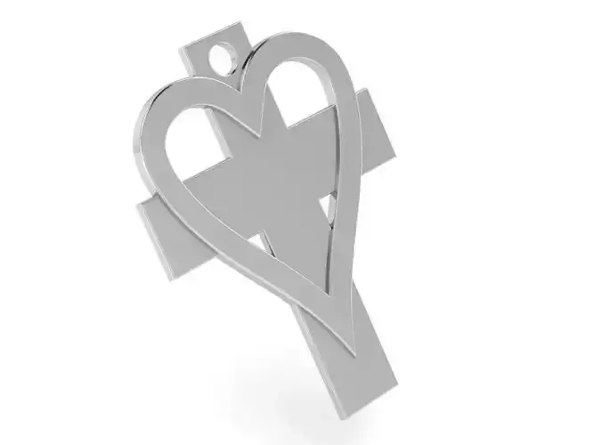 Heart Cross Pendant 0771