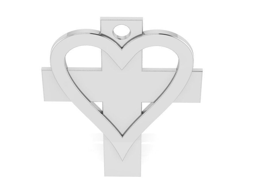 Heart Cross Pendant 0771 3D print model_2
