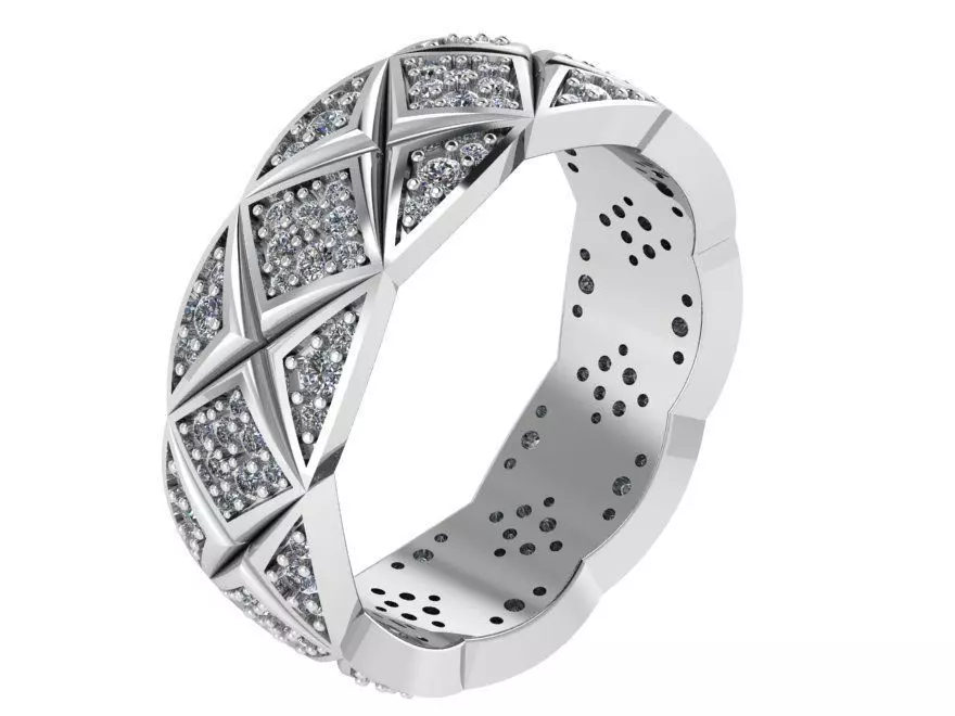 Cross Band Ring 0772 3D print model_0