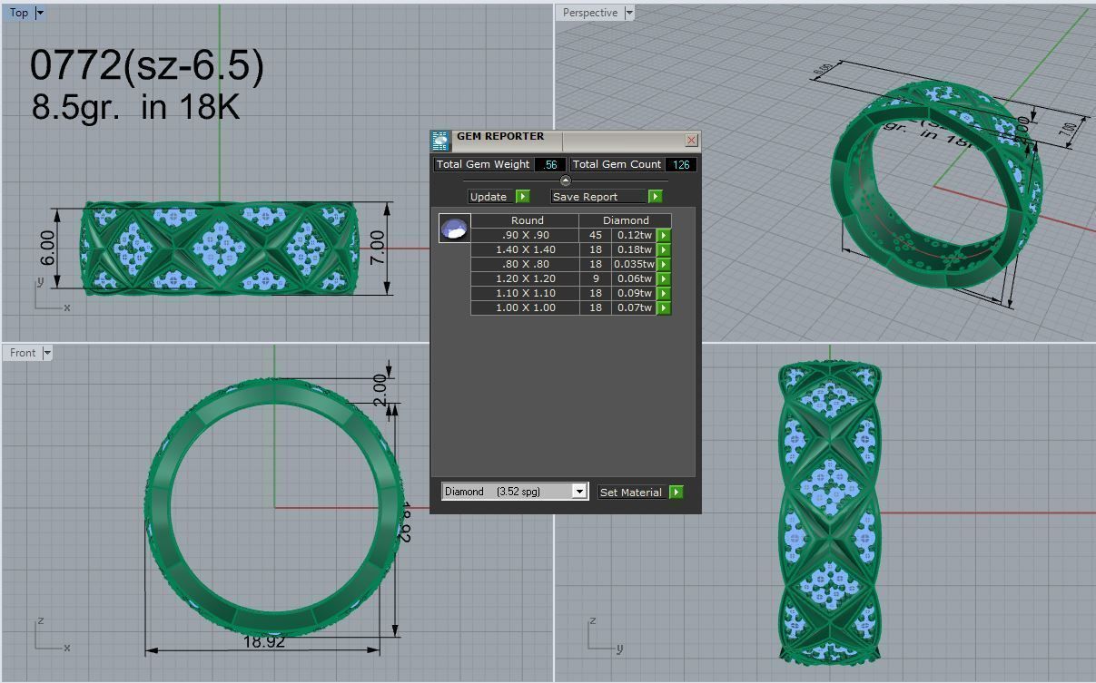 Cross Band Ring 0772 3D print model_4