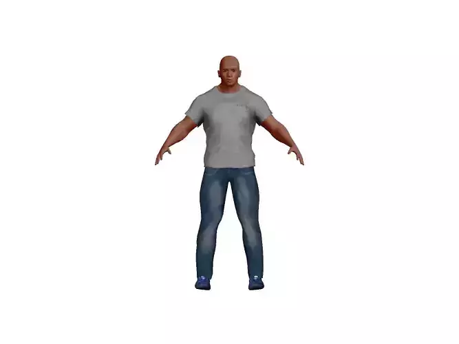 body builder black man Low-poly 3D model