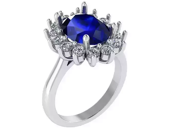 Oval Cluster Ring 0778