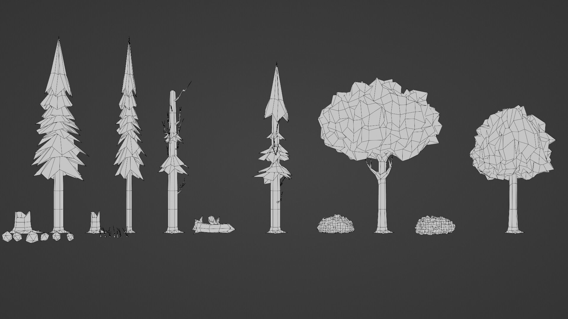 low poly nature collection 01 Low-poly 3D model_7