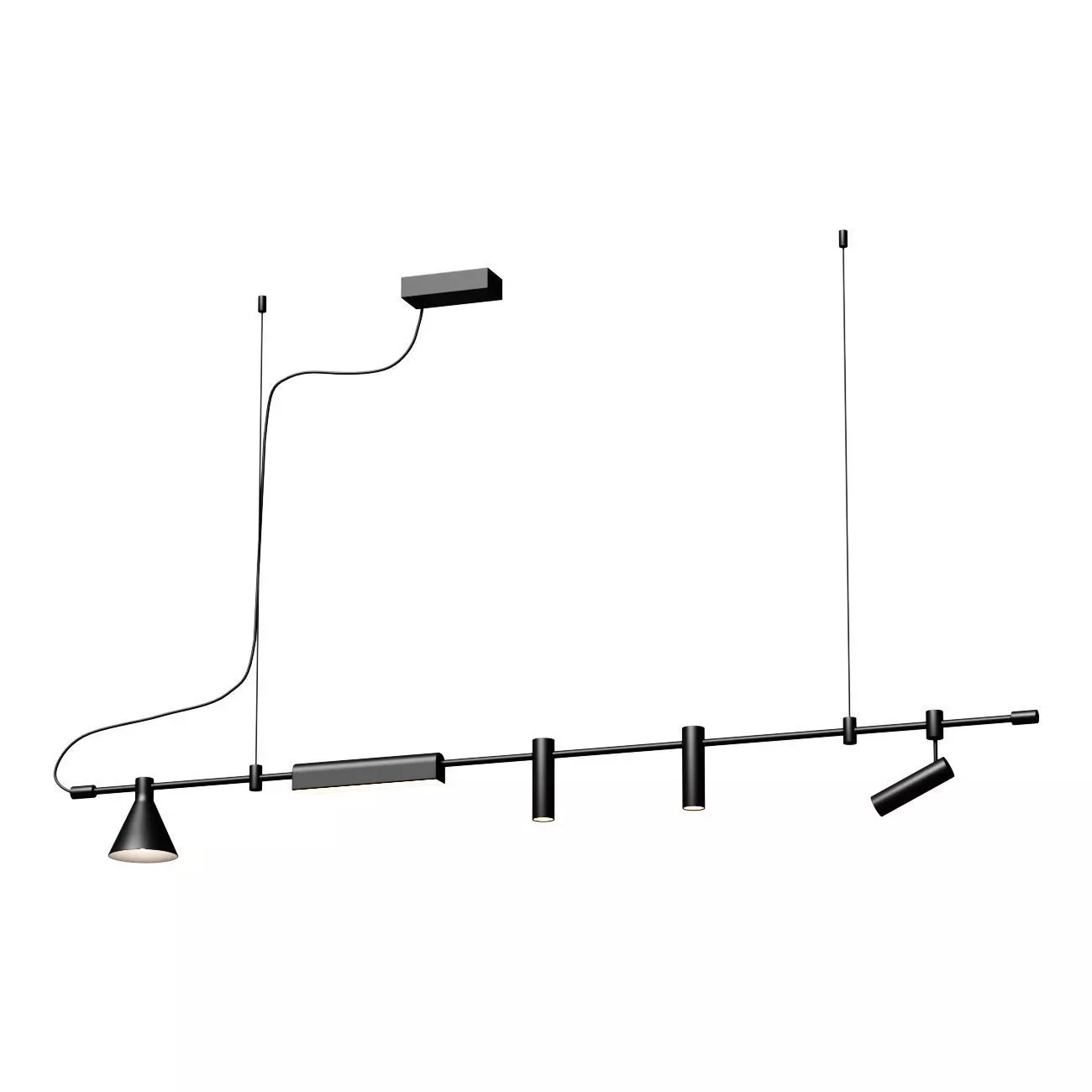 Simple restaurant bar living room chandelier 3D model_0