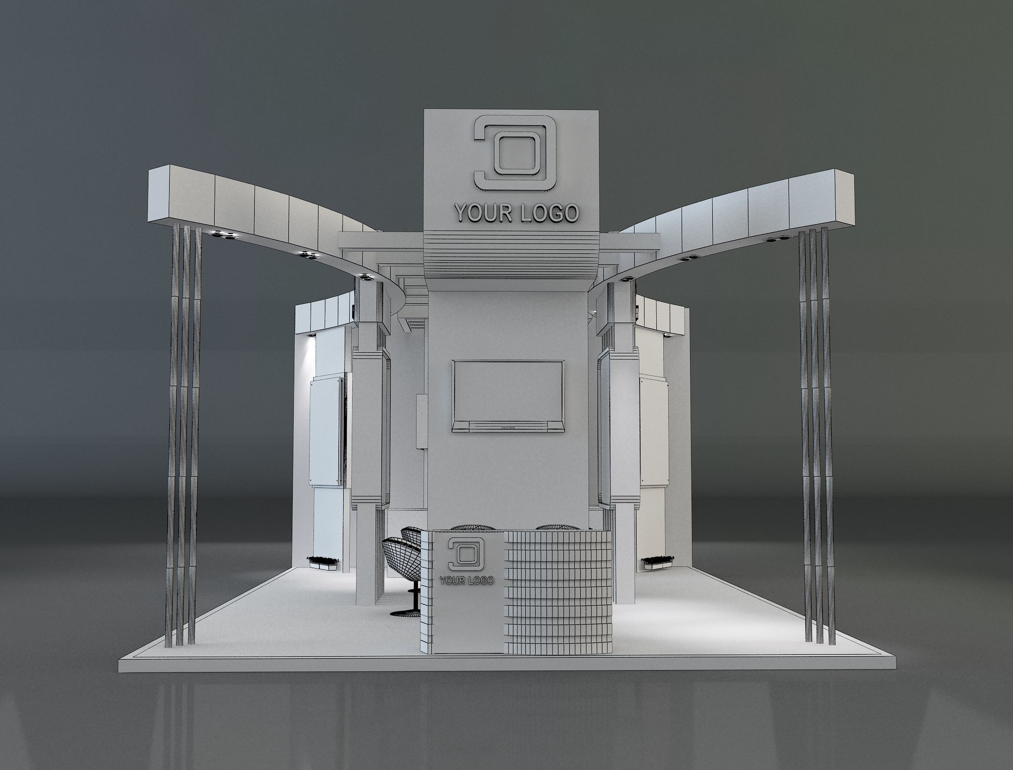 Booth Exhibition Stand a233b 3D model_17