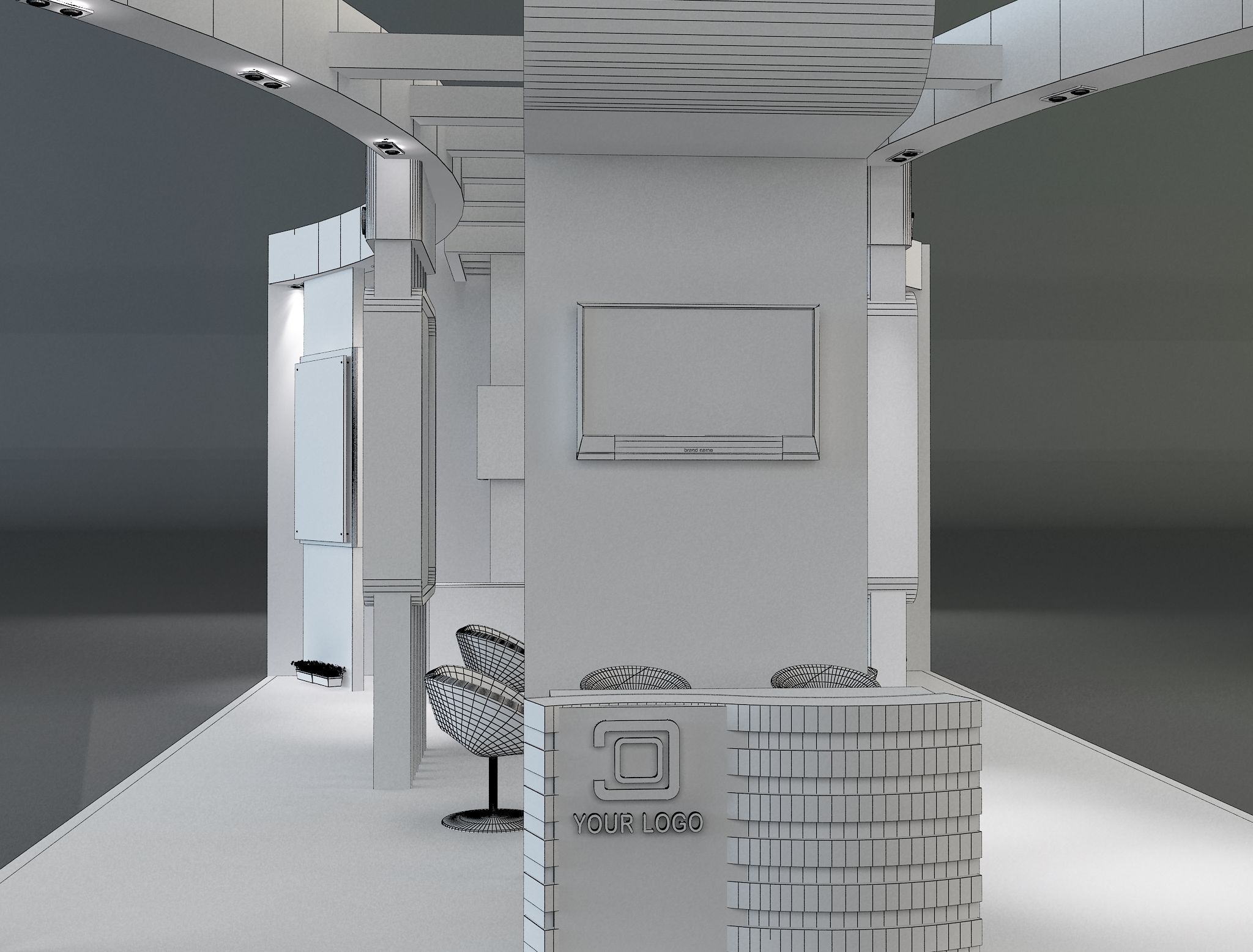 Booth Exhibition Stand a233b 3D model_5