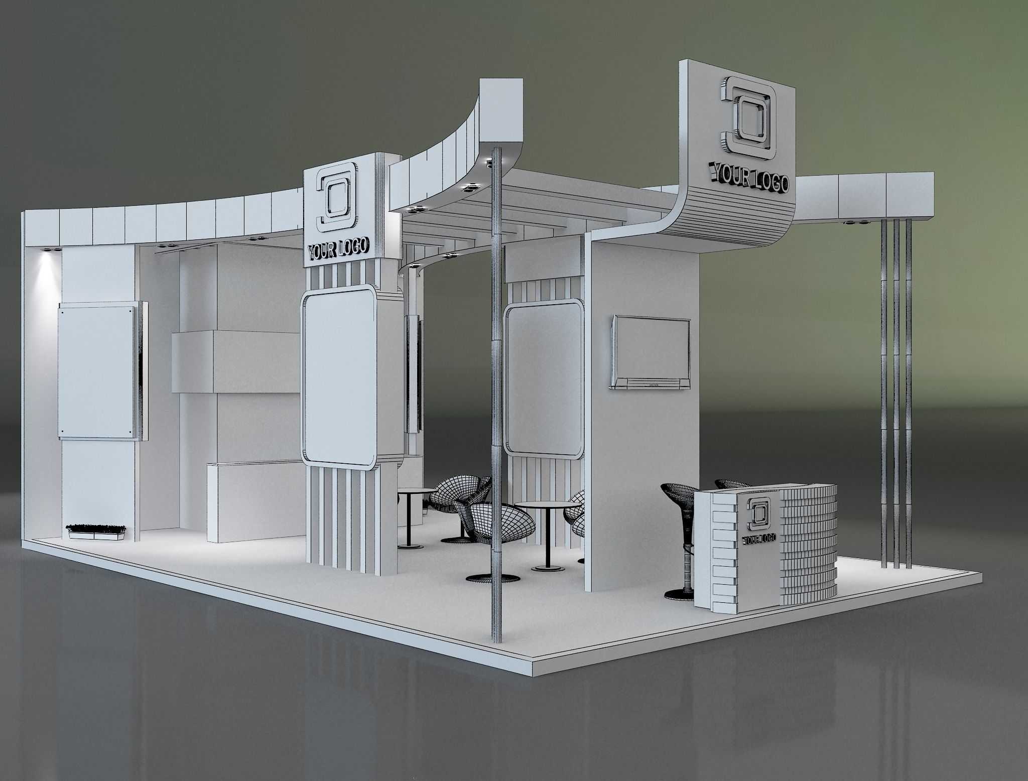 Booth Exhibition Stand a233b 3D model_1