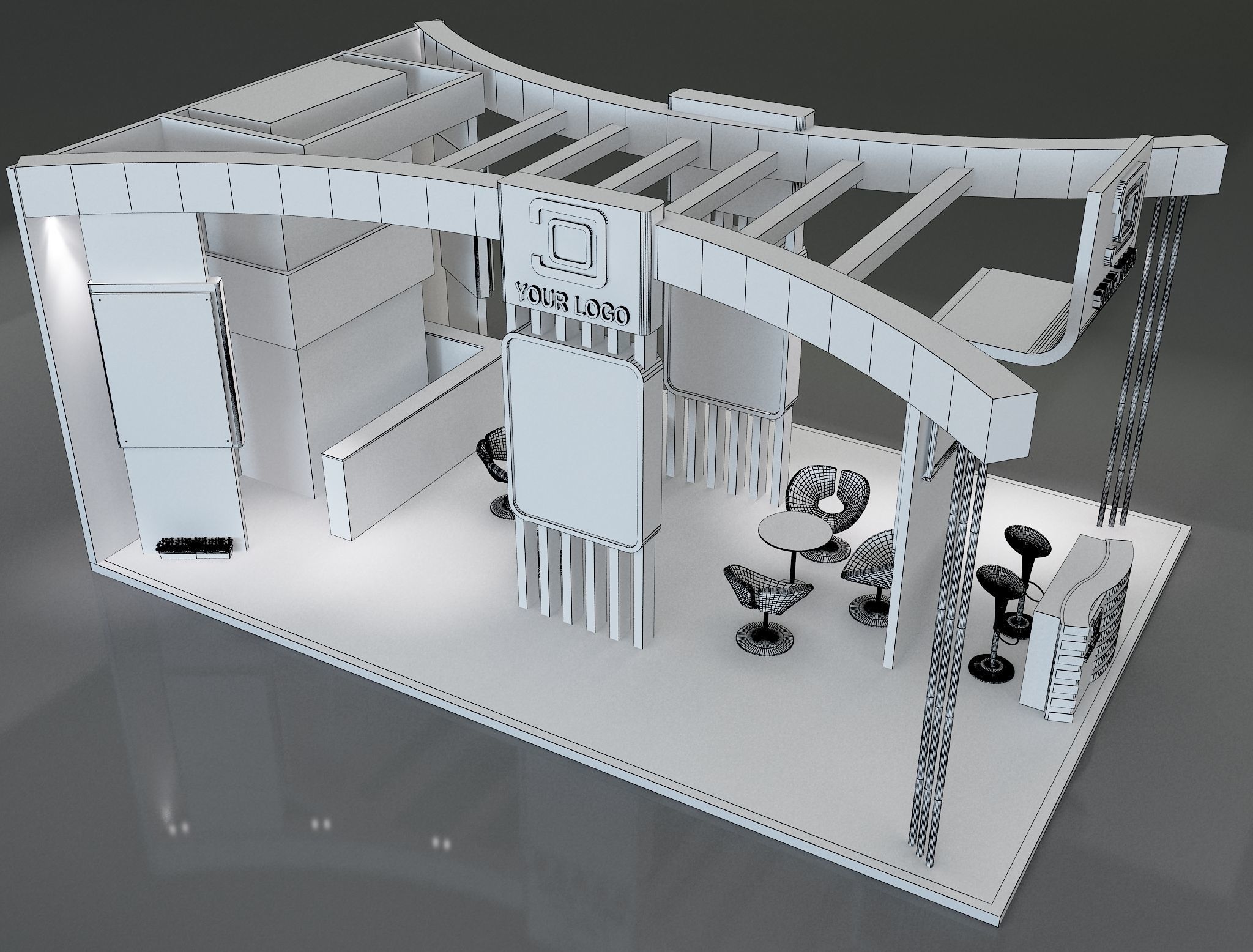 Booth Exhibition Stand a233b 3D model_9