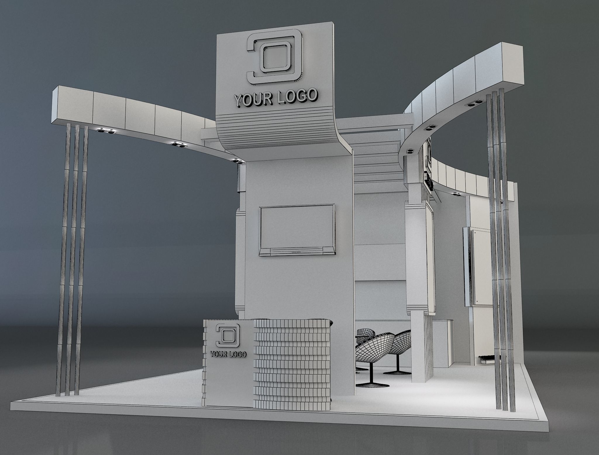 Booth Exhibition Stand a233b 3D model_11