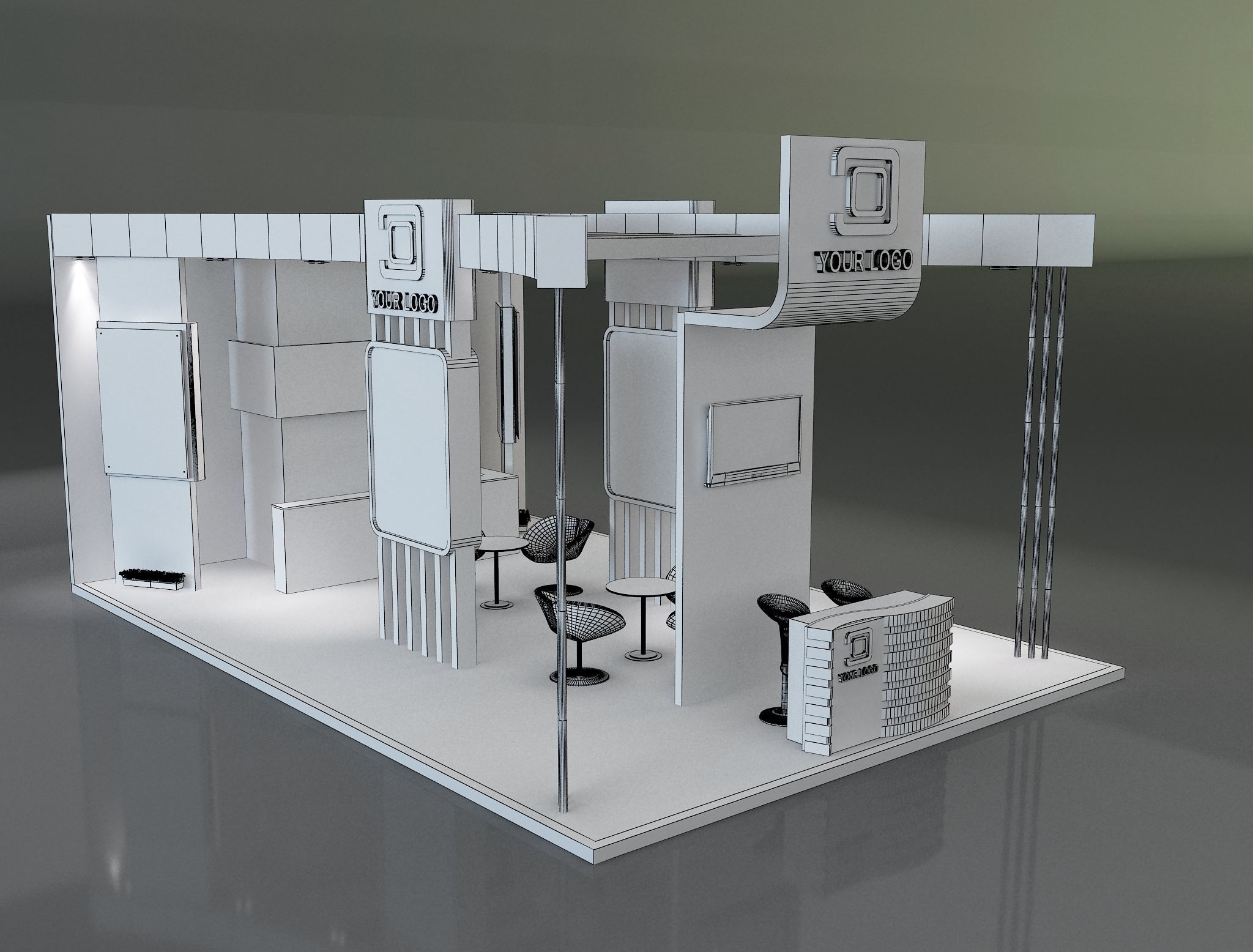 Booth Exhibition Stand a233b 3D model_3