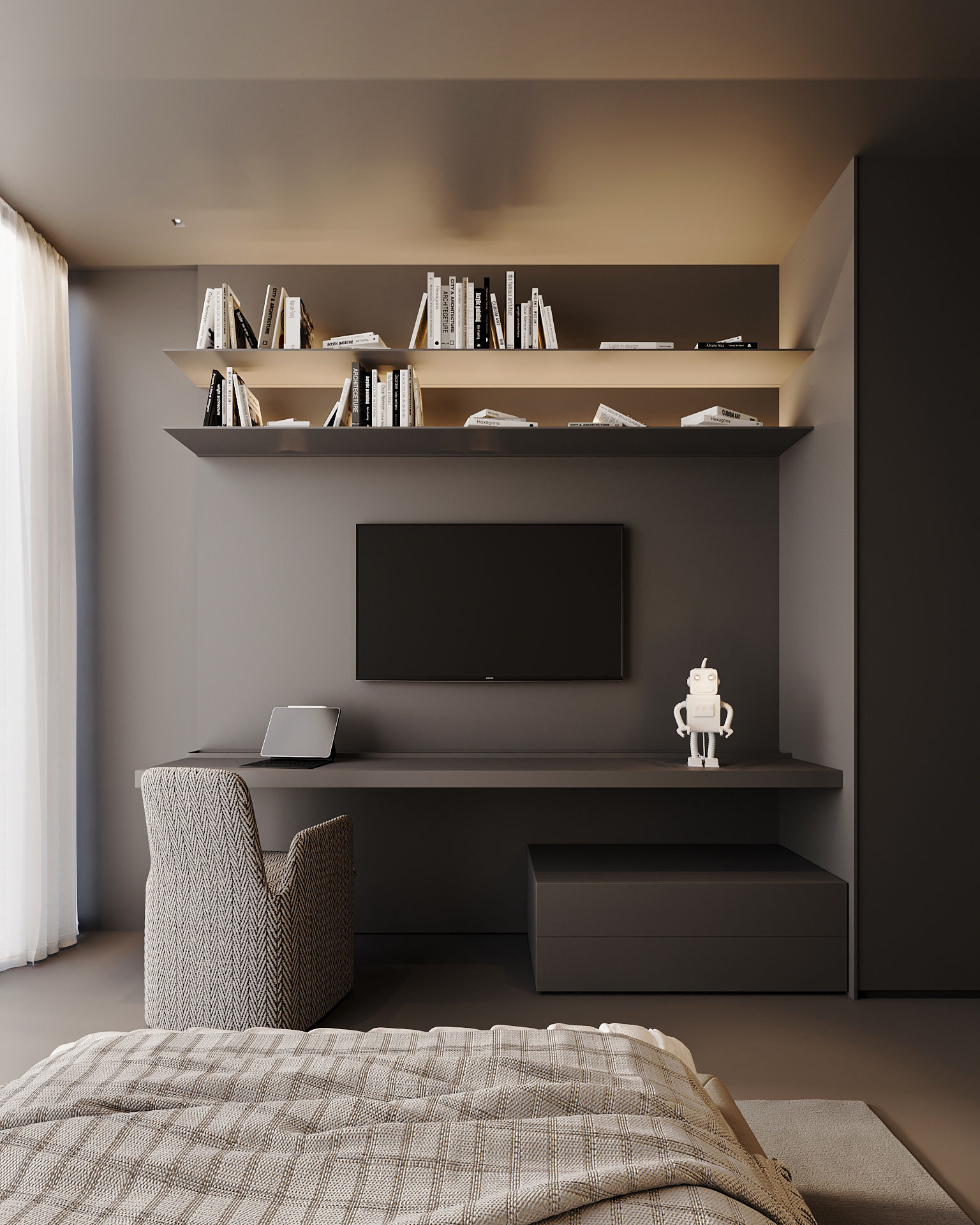 Black Bedroom 3D model_2