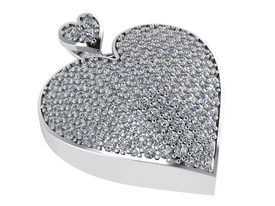 Heart Pave Pendant 0796 3D print model