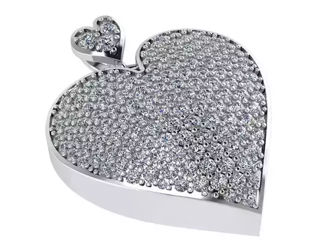 Heart Pave Pendant 0796