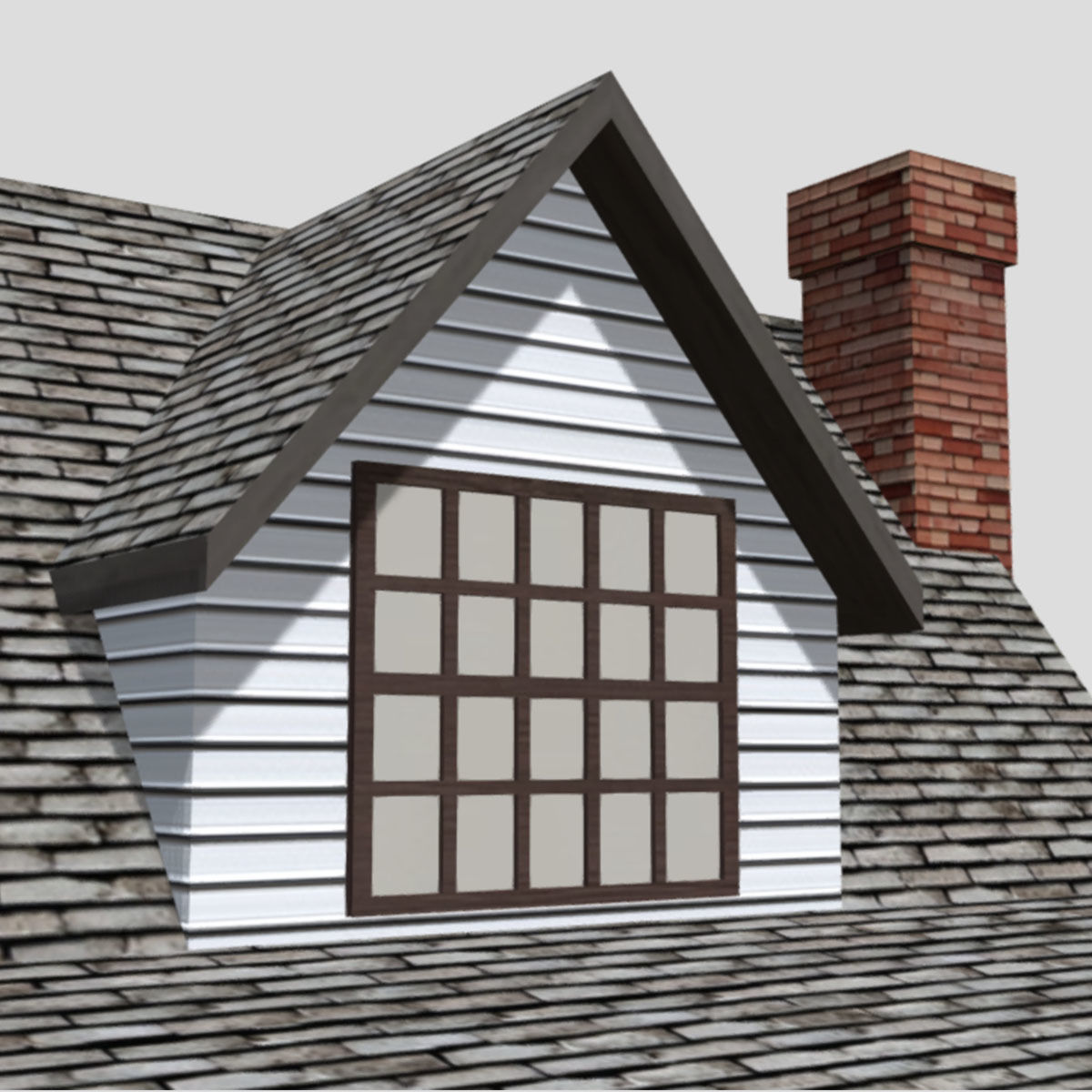 American Style Cottage - Town House Model Low-poly 3D model_5