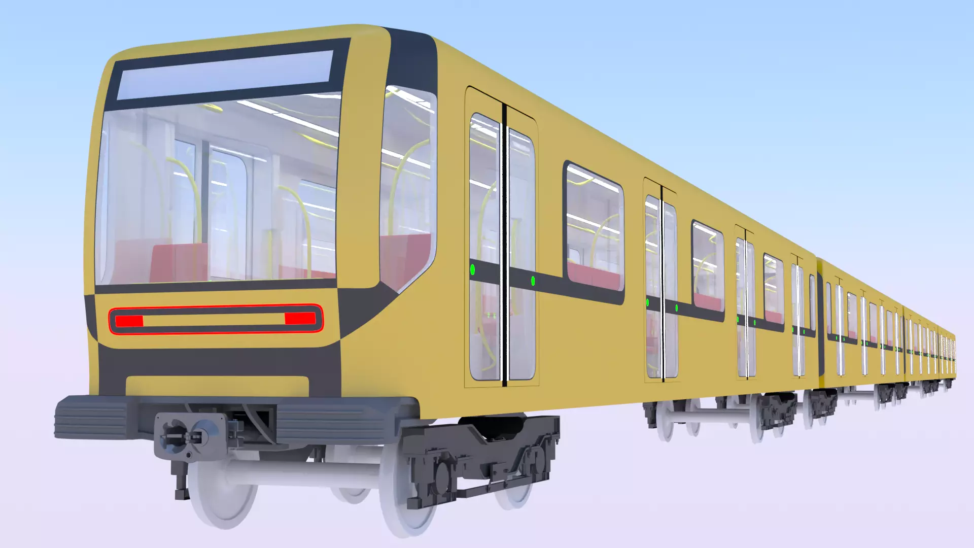 Metro train concept 3D model_0