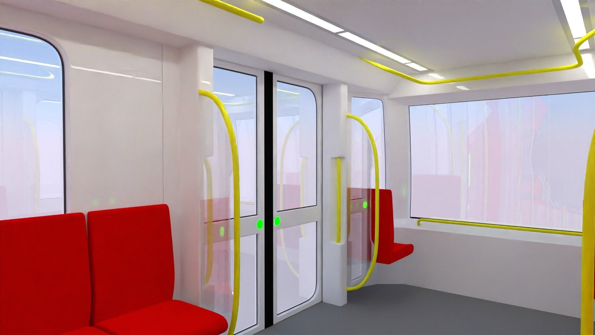 Metro train concept 3D model_7