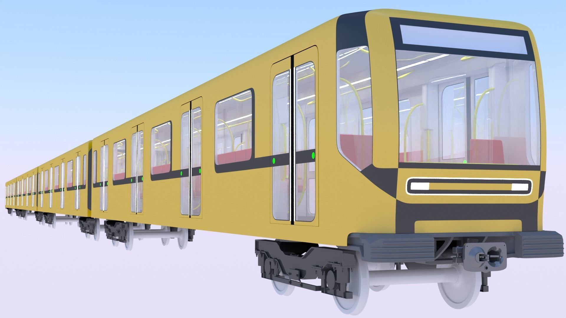 Metro train concept 3D model_3