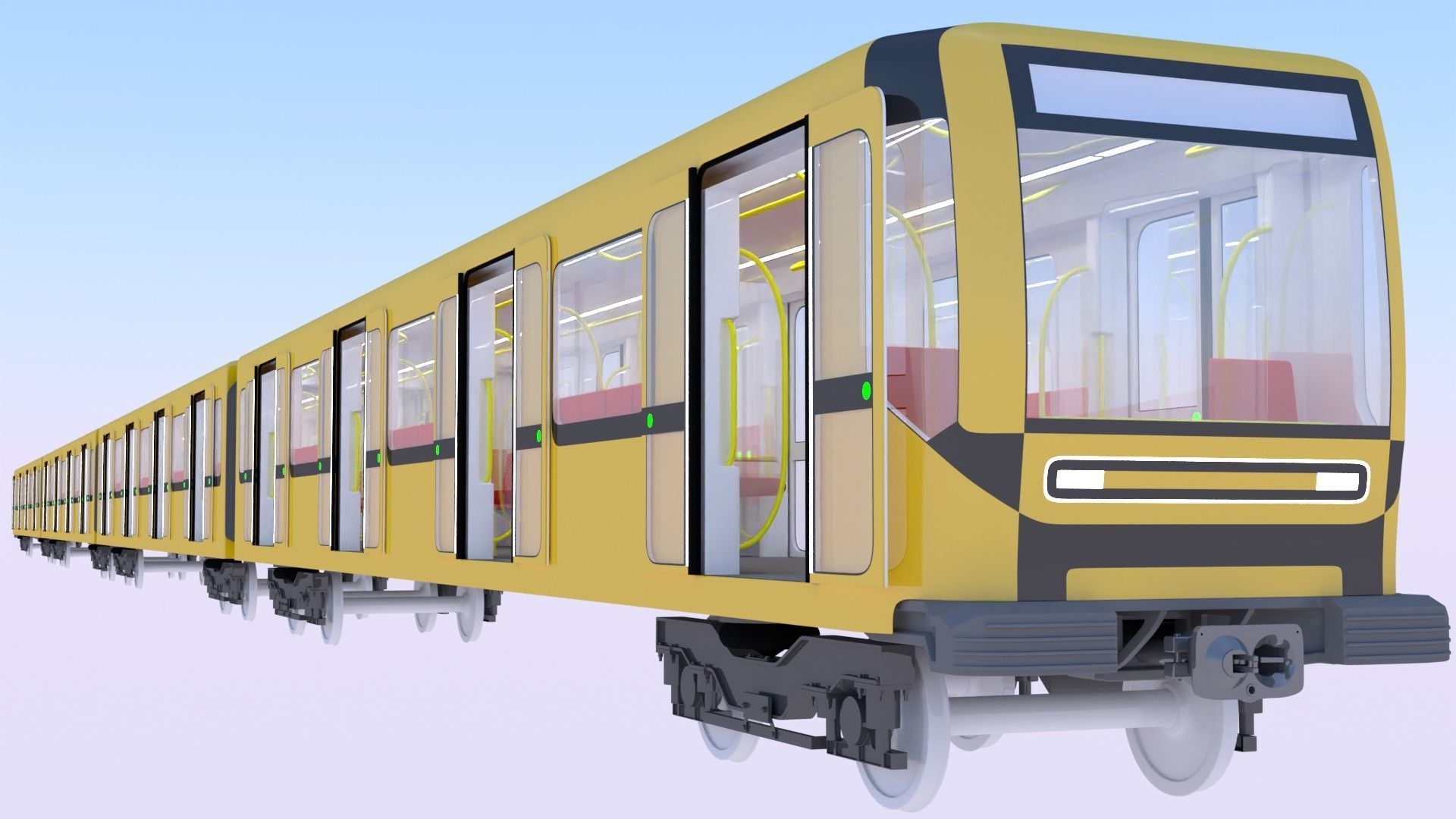 Metro train concept 3D model_2