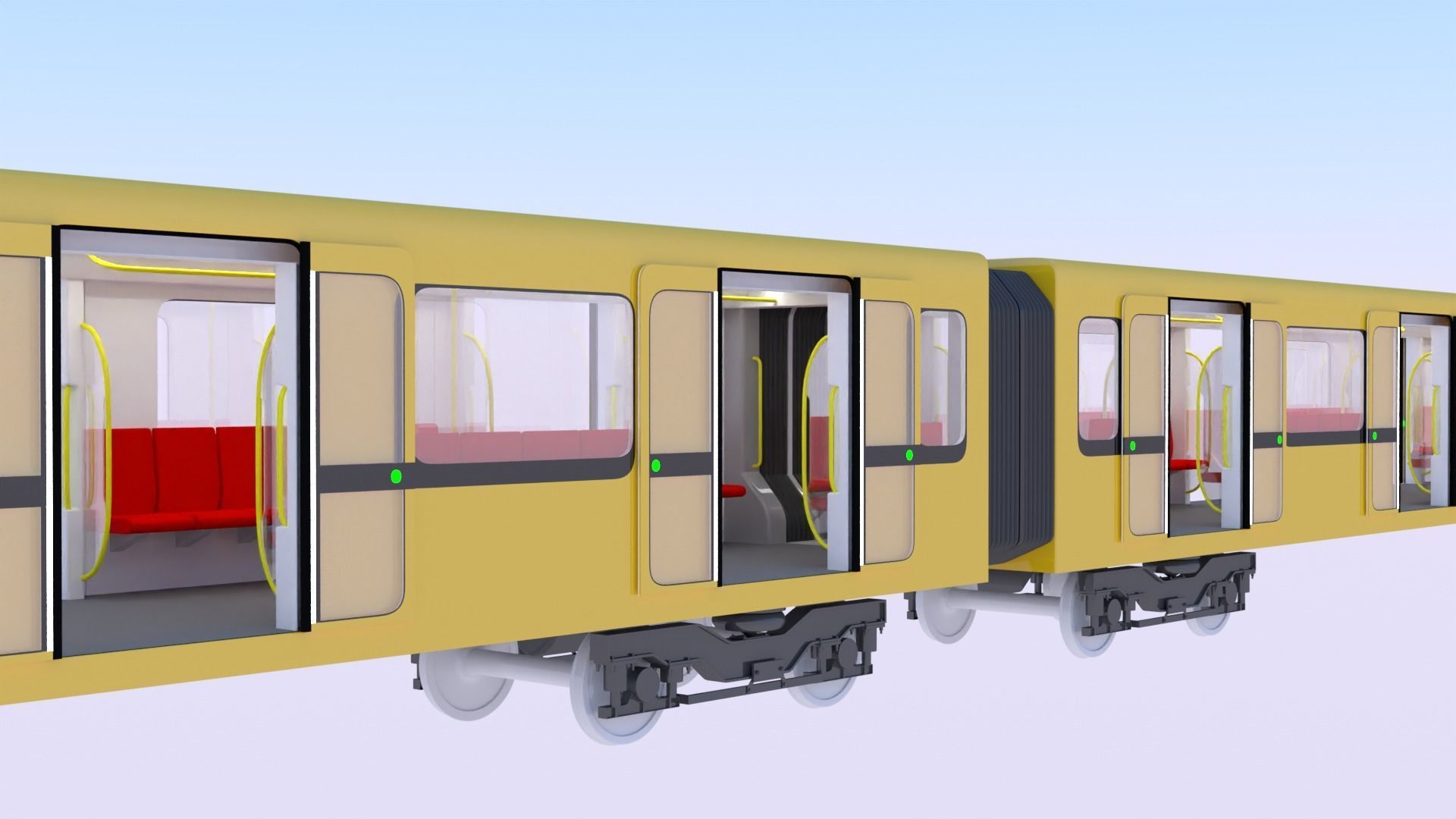 Metro train concept 3D model_9