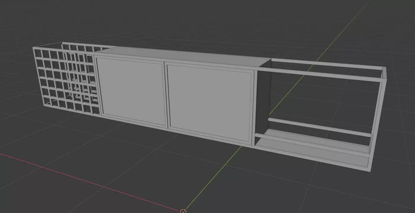 Suspended wine cellar with hutch 3D model_0