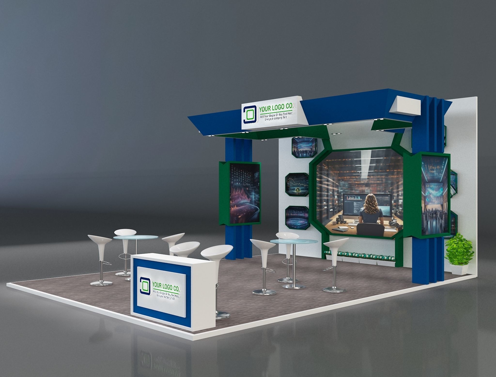 Booth Exhibition Stand a231 3D model_2