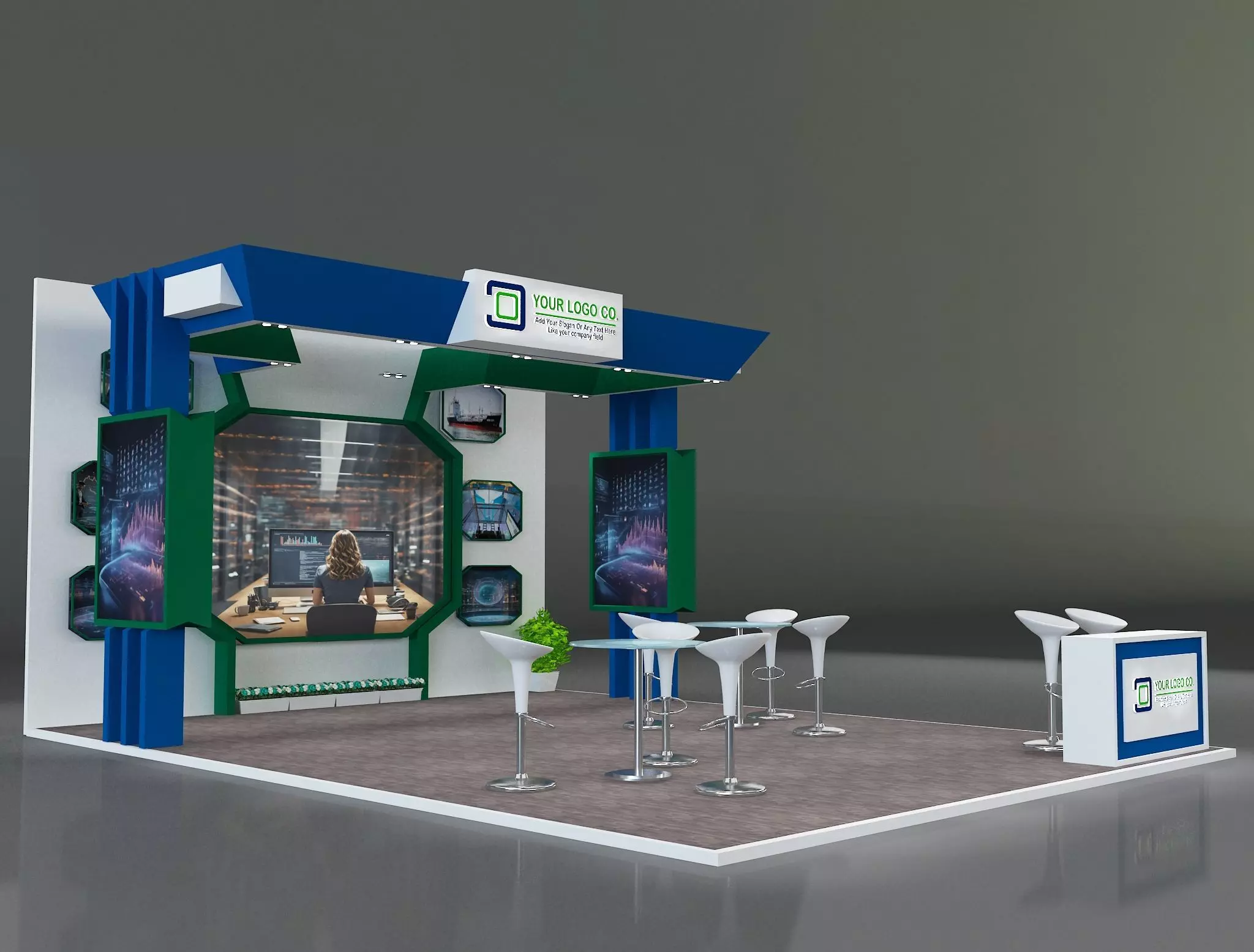 Booth Exhibition Stand a231 3D model_0