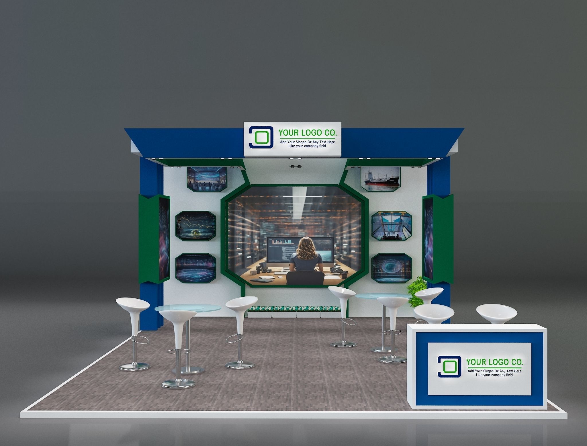 Booth Exhibition Stand a231 3D model_10