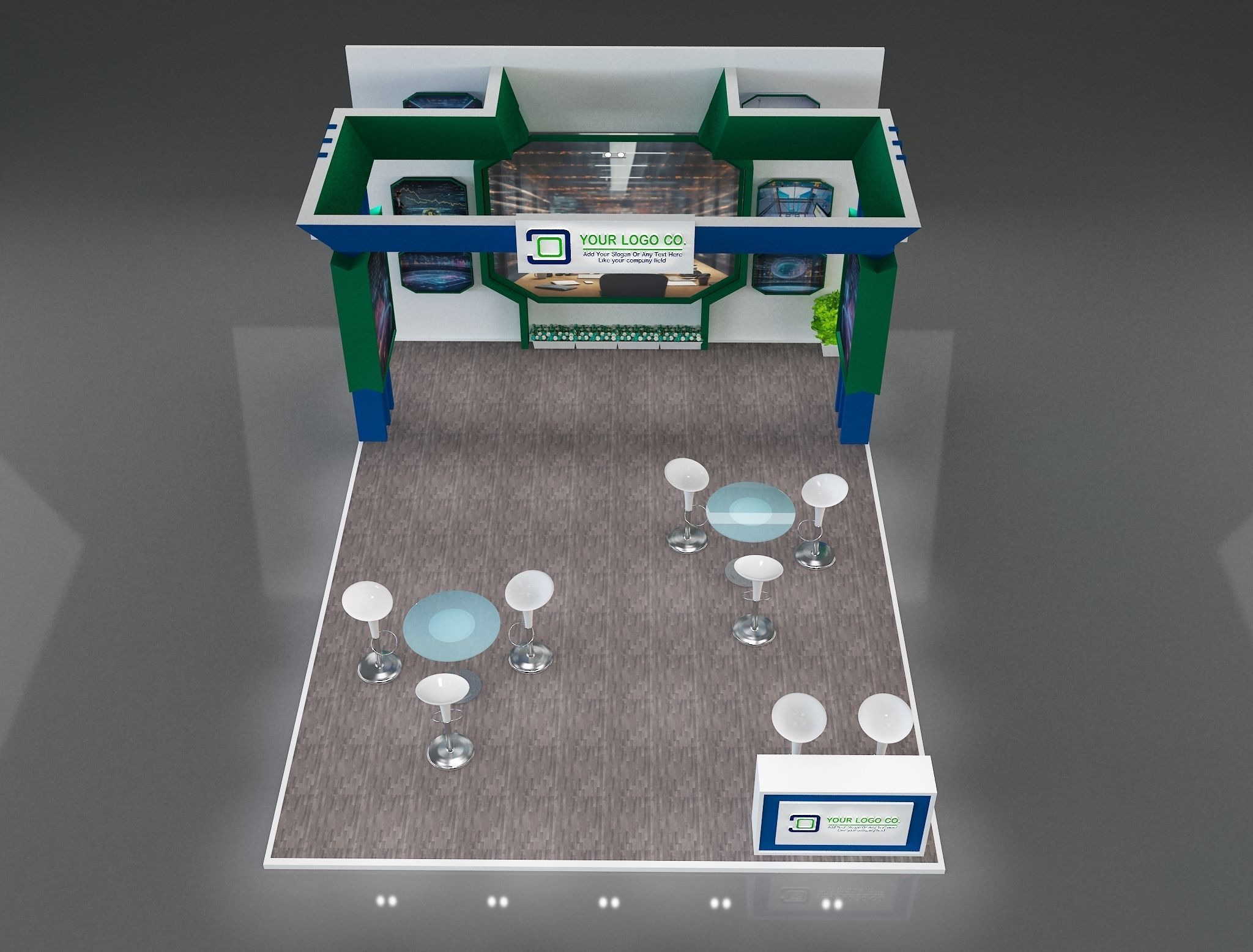 Booth Exhibition Stand a231 3D model_18