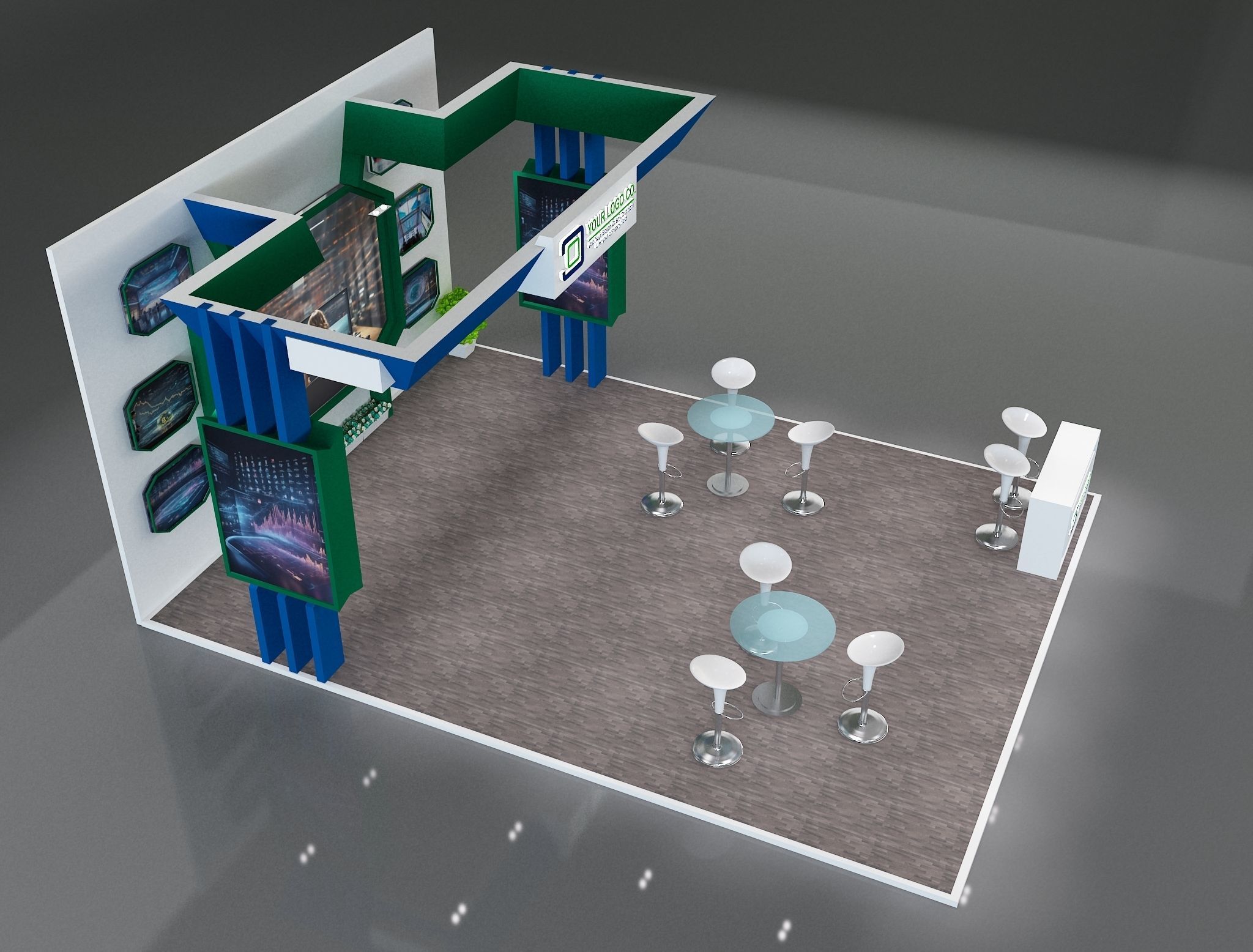 Booth Exhibition Stand a231 3D model_8