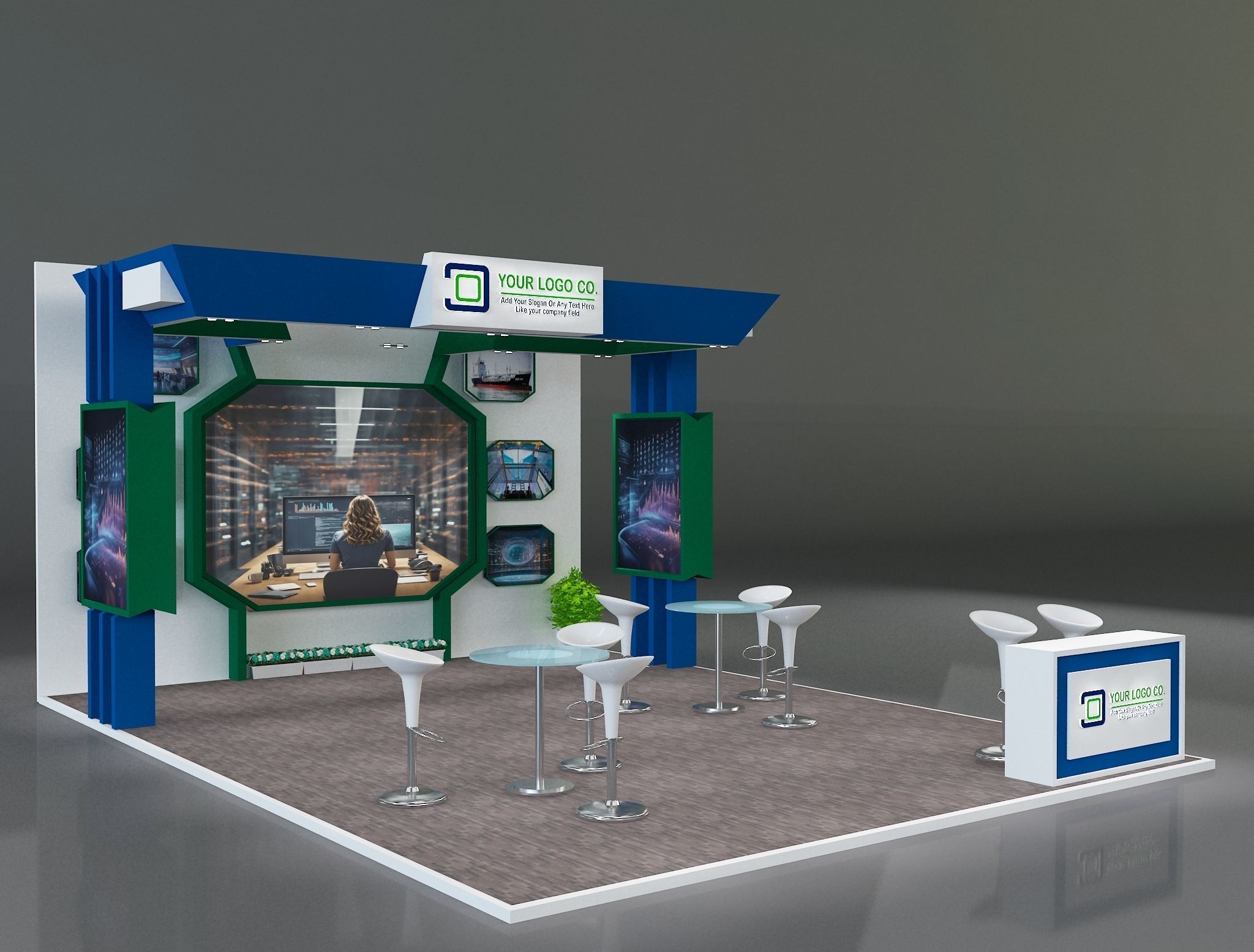 Booth Exhibition Stand a231 3D model_20
