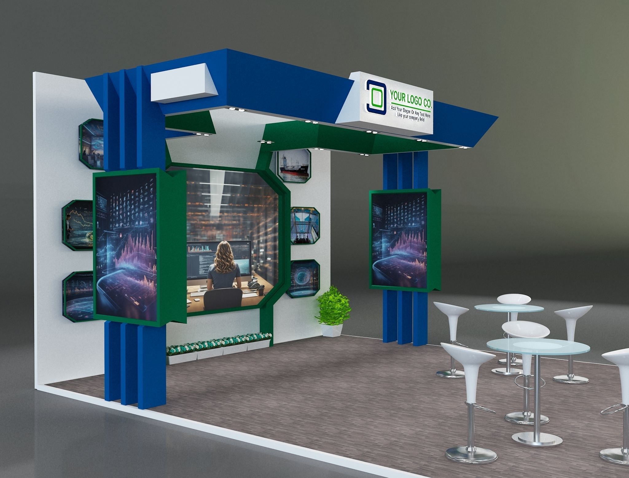 Booth Exhibition Stand a231 3D model_6