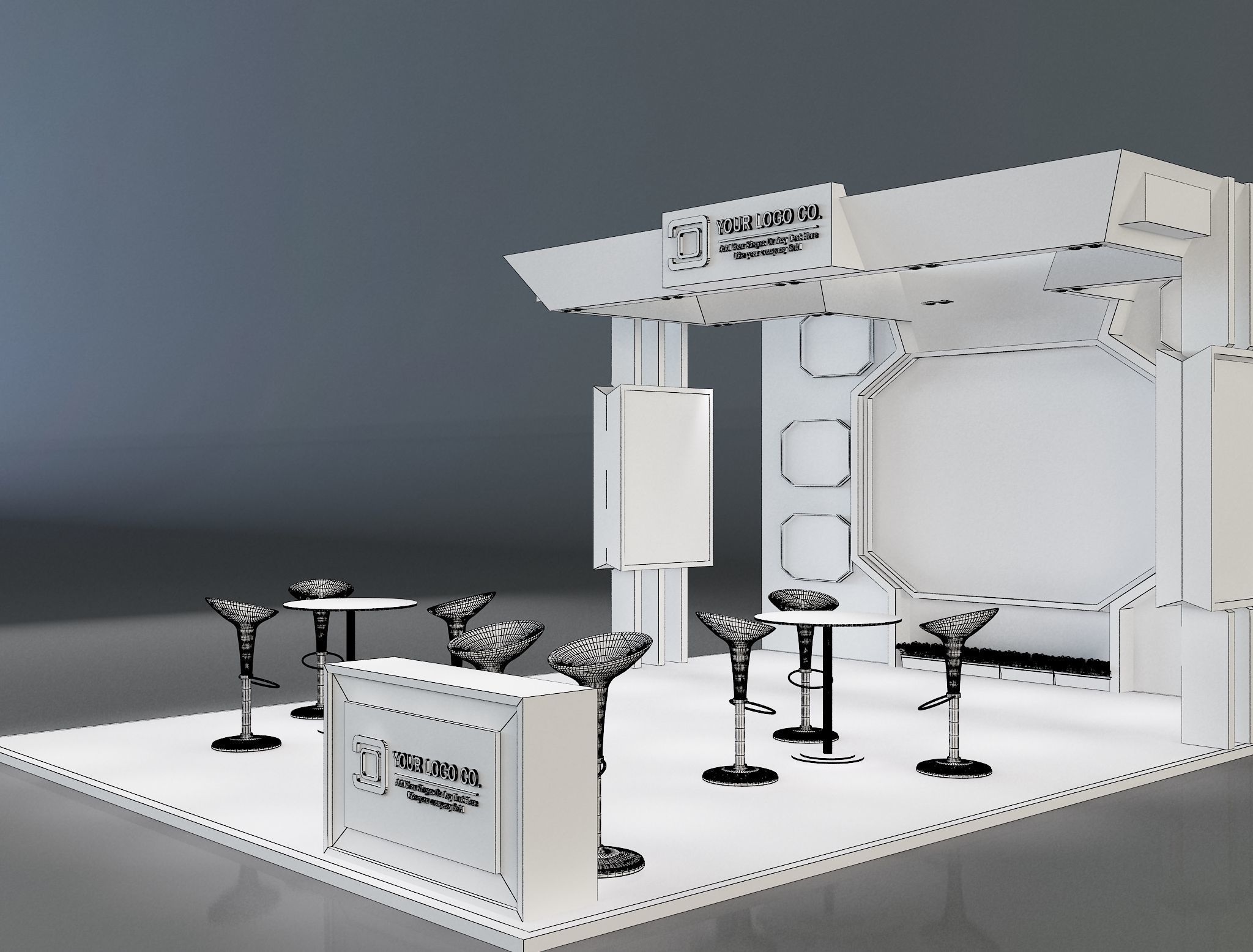 Booth Exhibition Stand a231 3D model_5