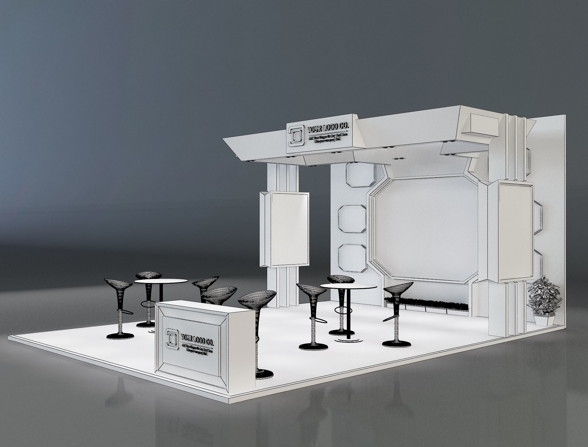 Booth Exhibition Stand a231 3D model_3