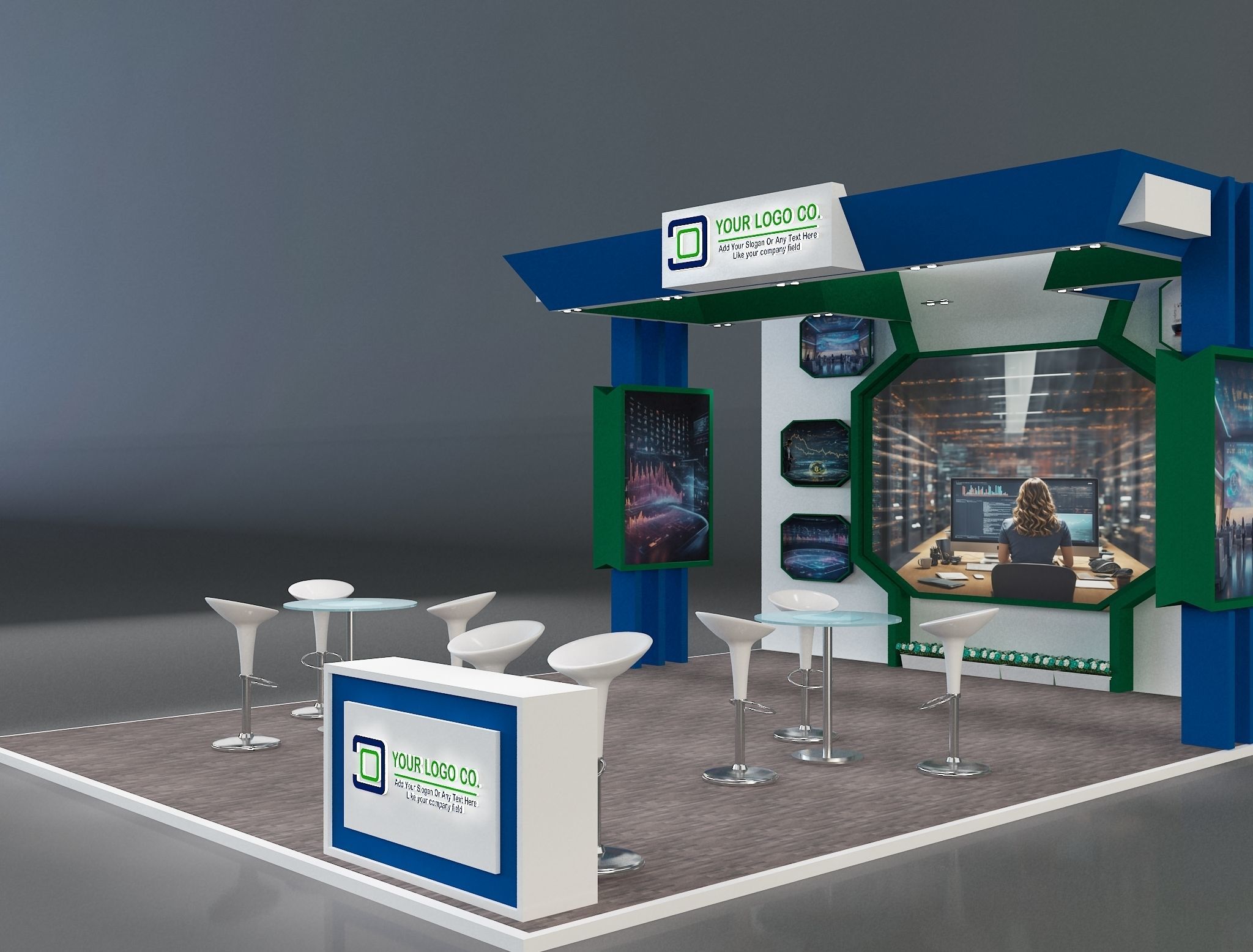 Booth Exhibition Stand a231 3D model_4