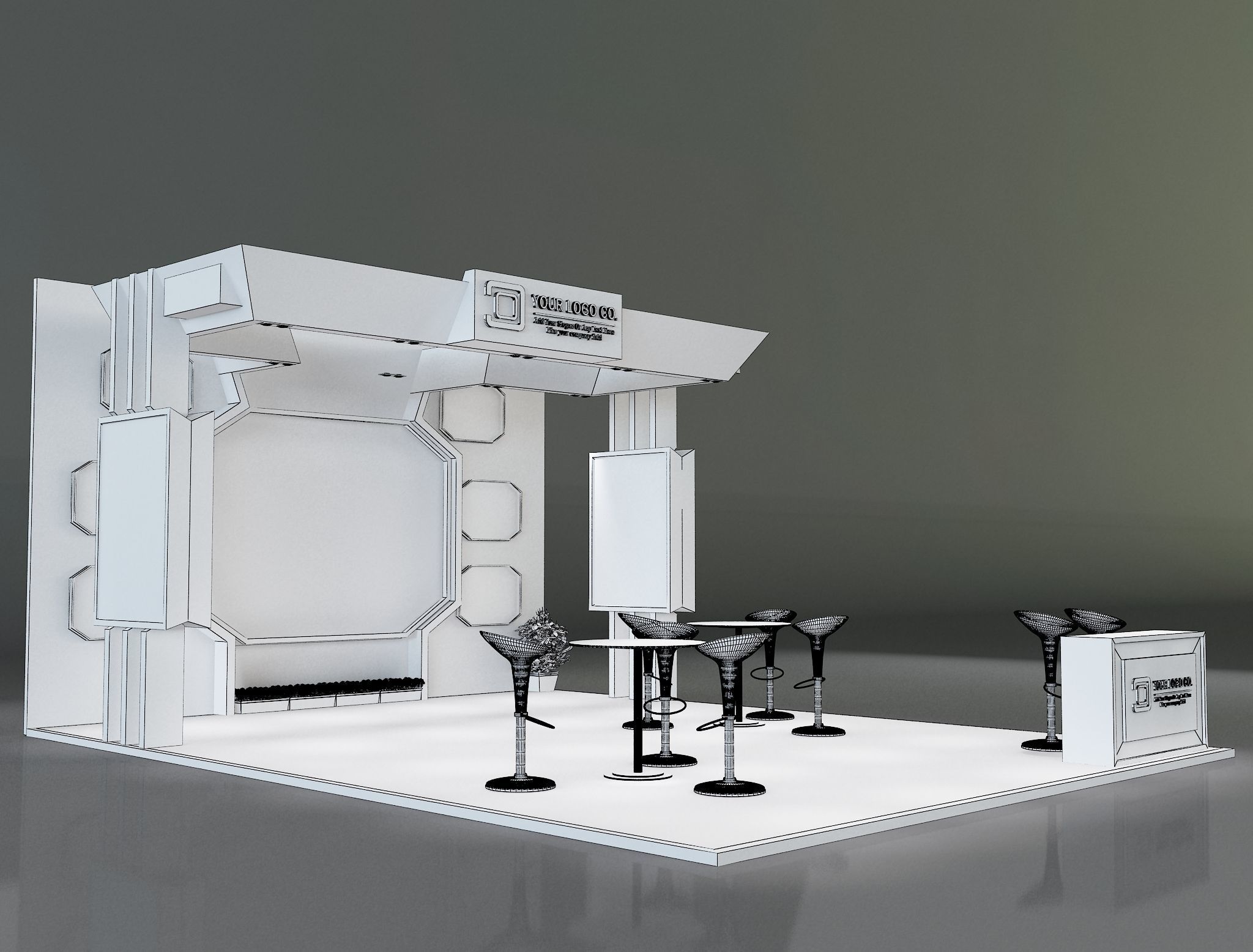 Booth Exhibition Stand a231 3D model_1