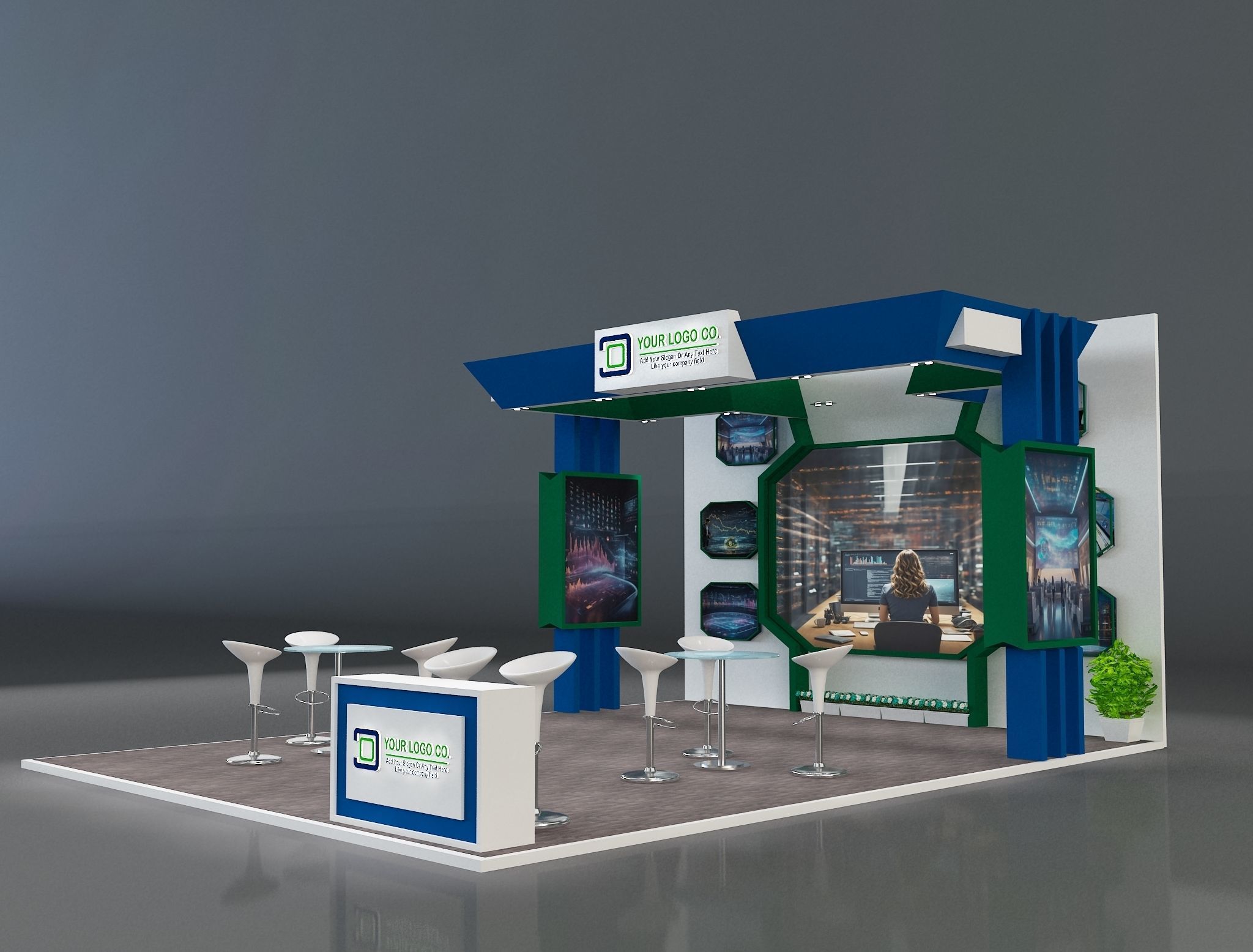 Booth Exhibition Stand a231 3D model_14