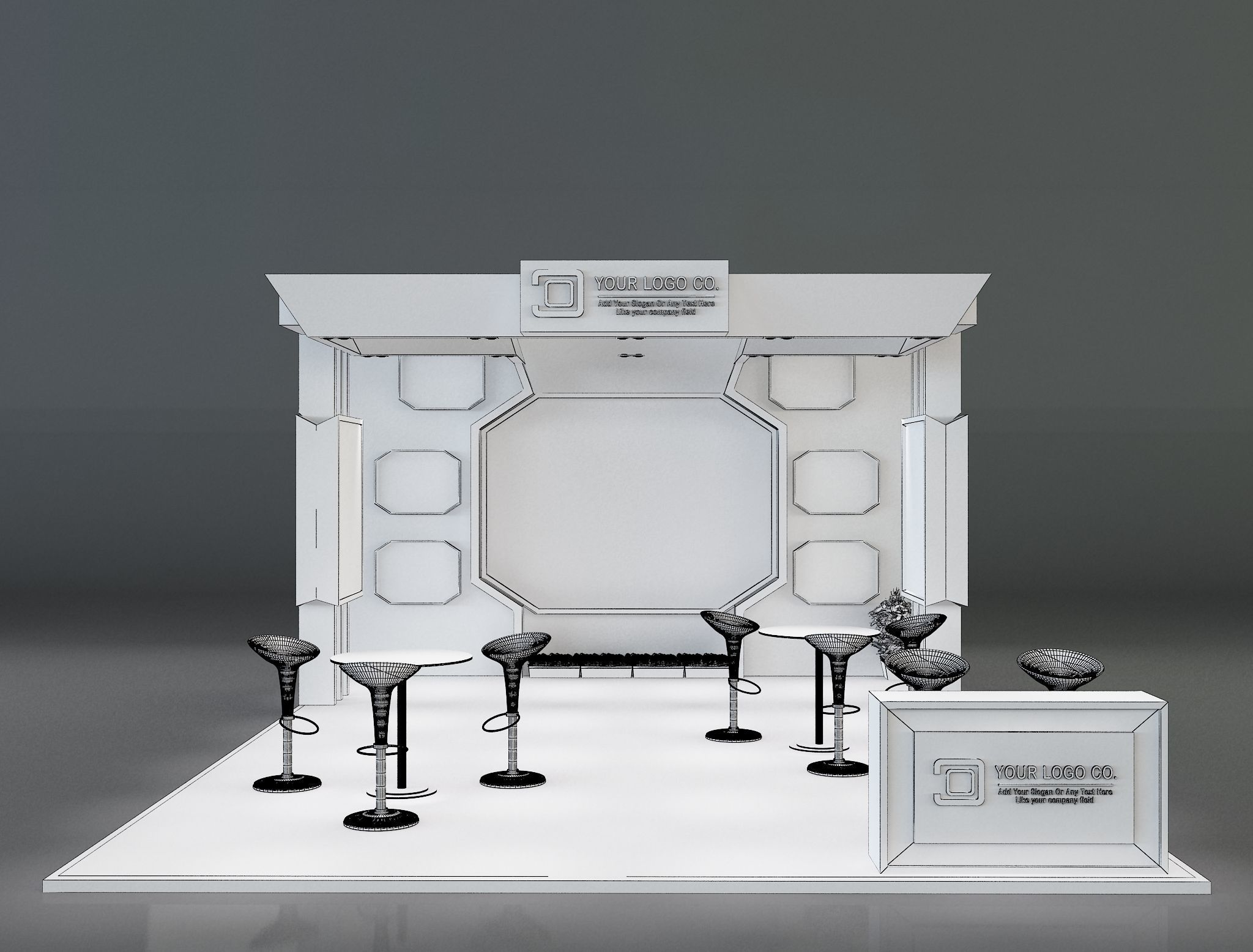 Booth Exhibition Stand a231 3D model_11