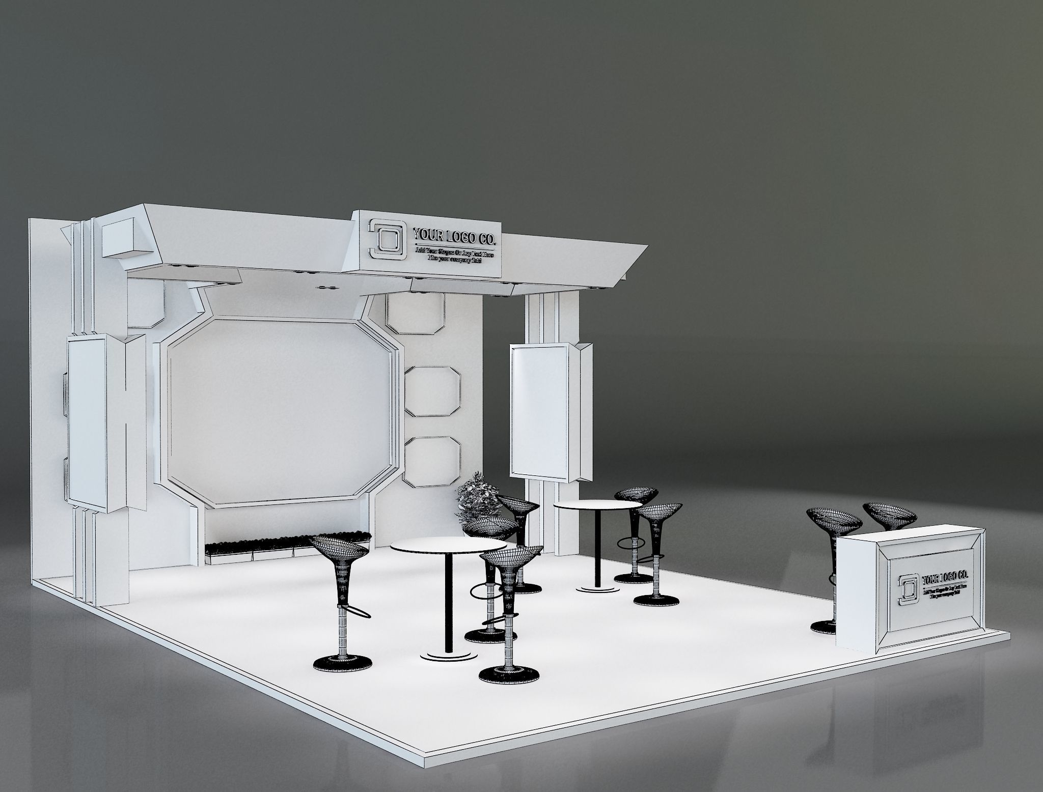 Booth Exhibition Stand a231 3D model_21