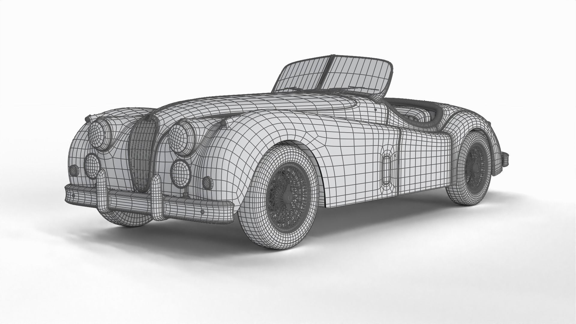 Jaguar XK140 1954 3d model 3D model_28