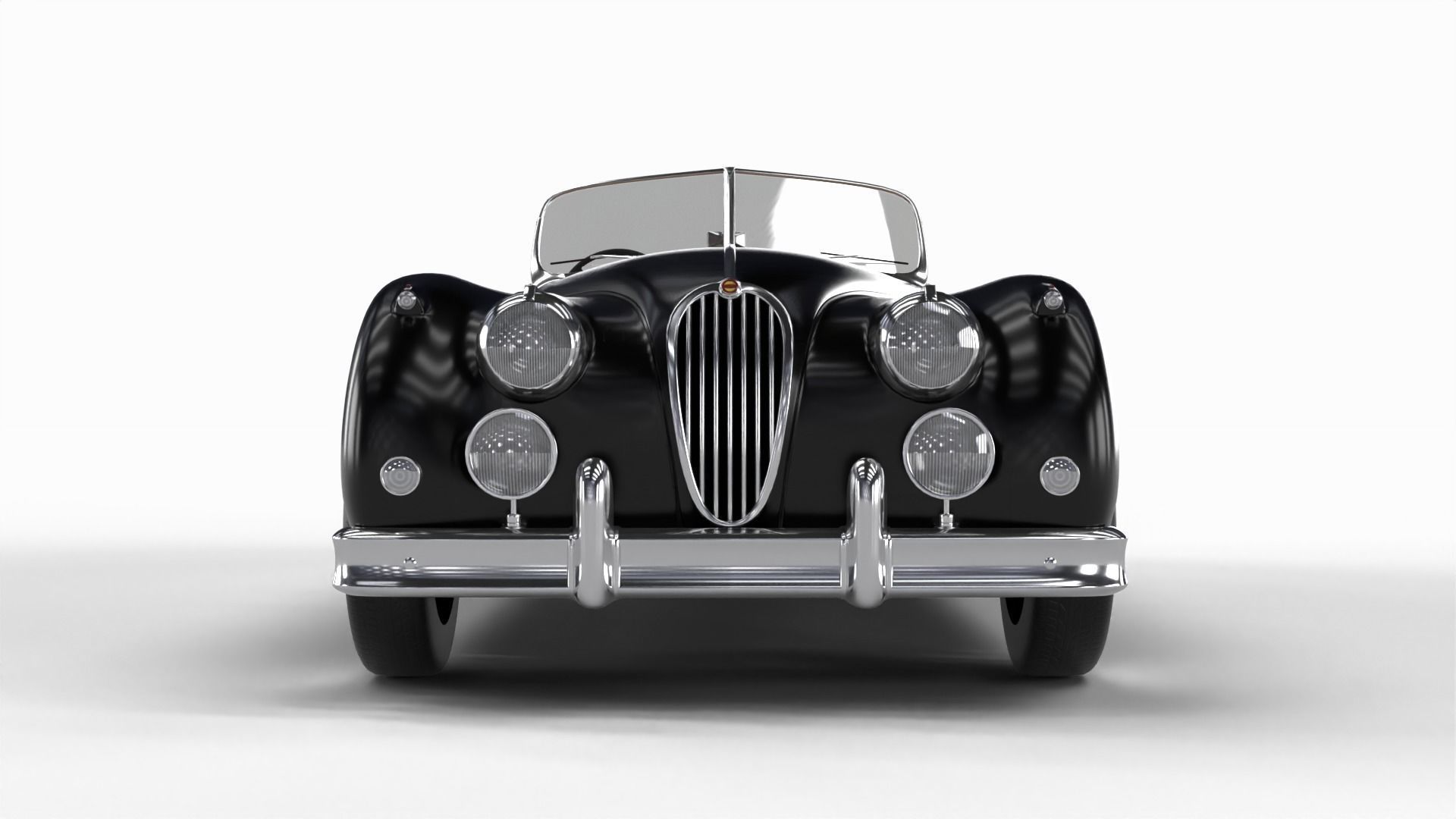 Jaguar XK140 1954 3d model 3D model_9