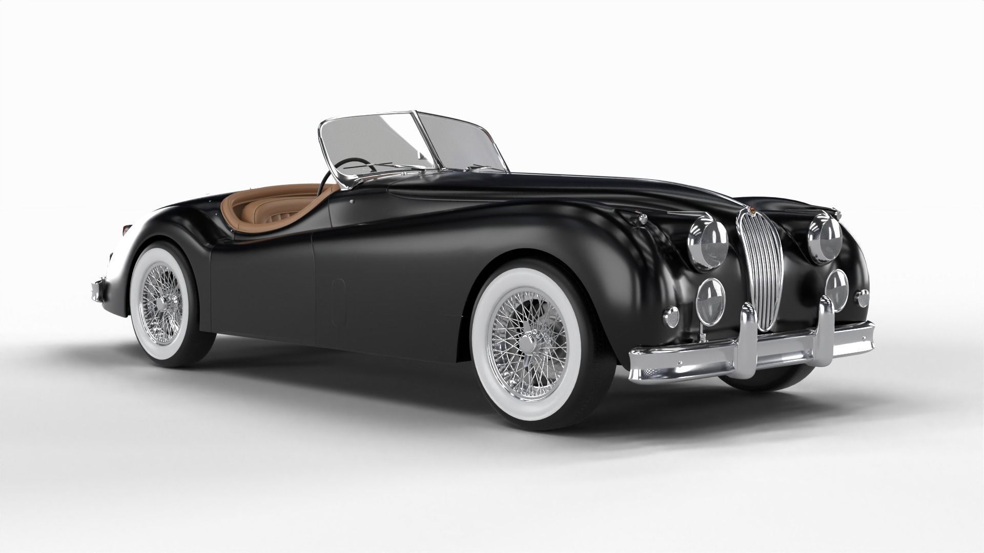 Jaguar XK140 1954 3d model 3D model_5