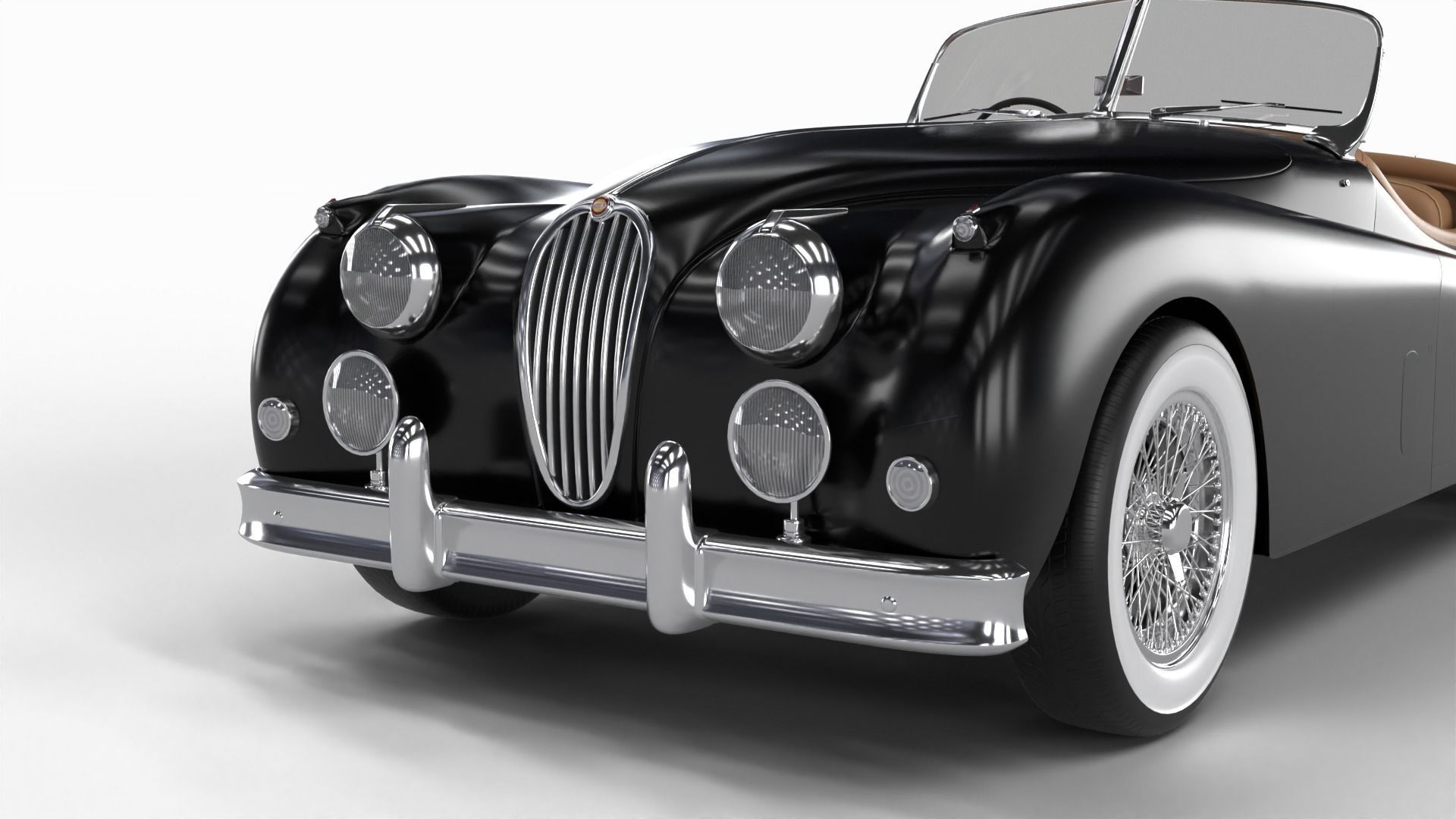Jaguar XK140 1954 3d model 3D model_19