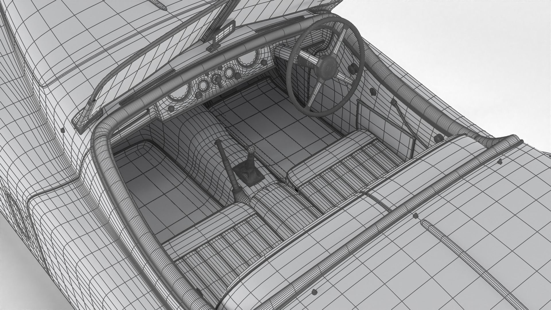 Jaguar XK140 1954 3d model 3D model_46